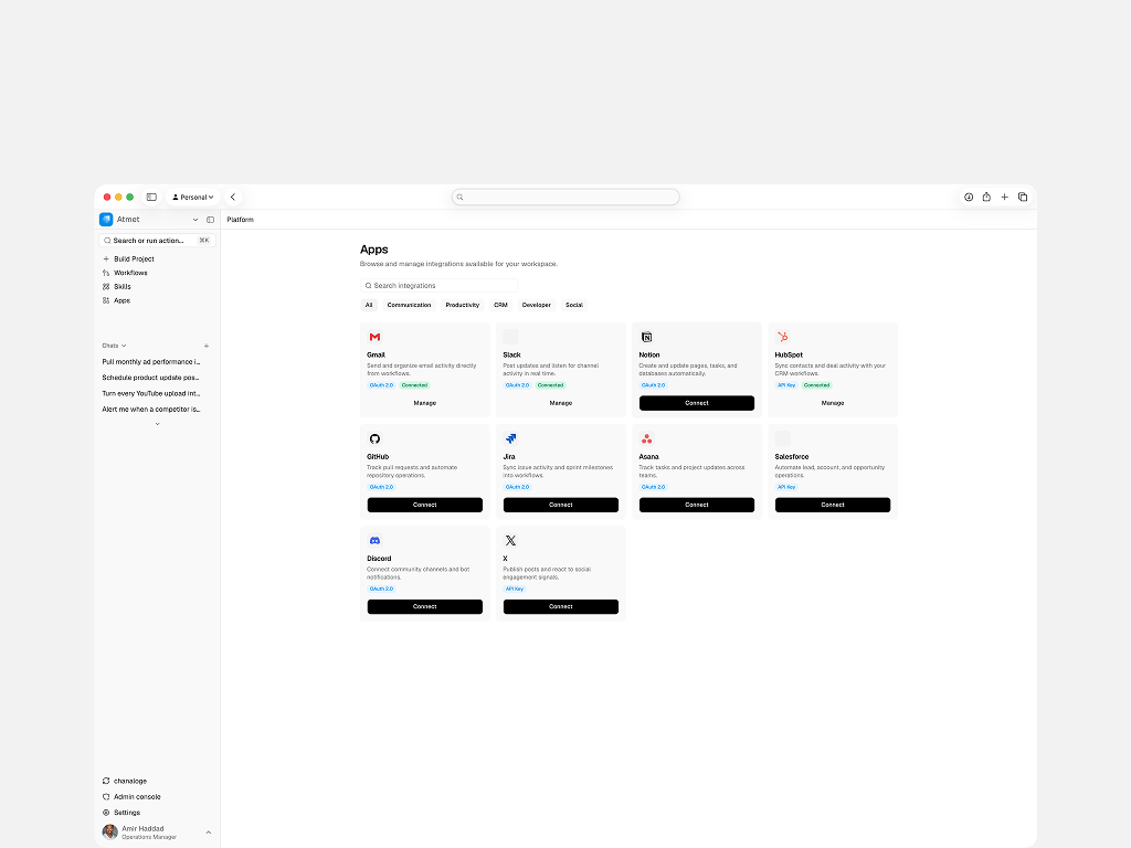A final view showing the visual direction and product layout in Atmet.