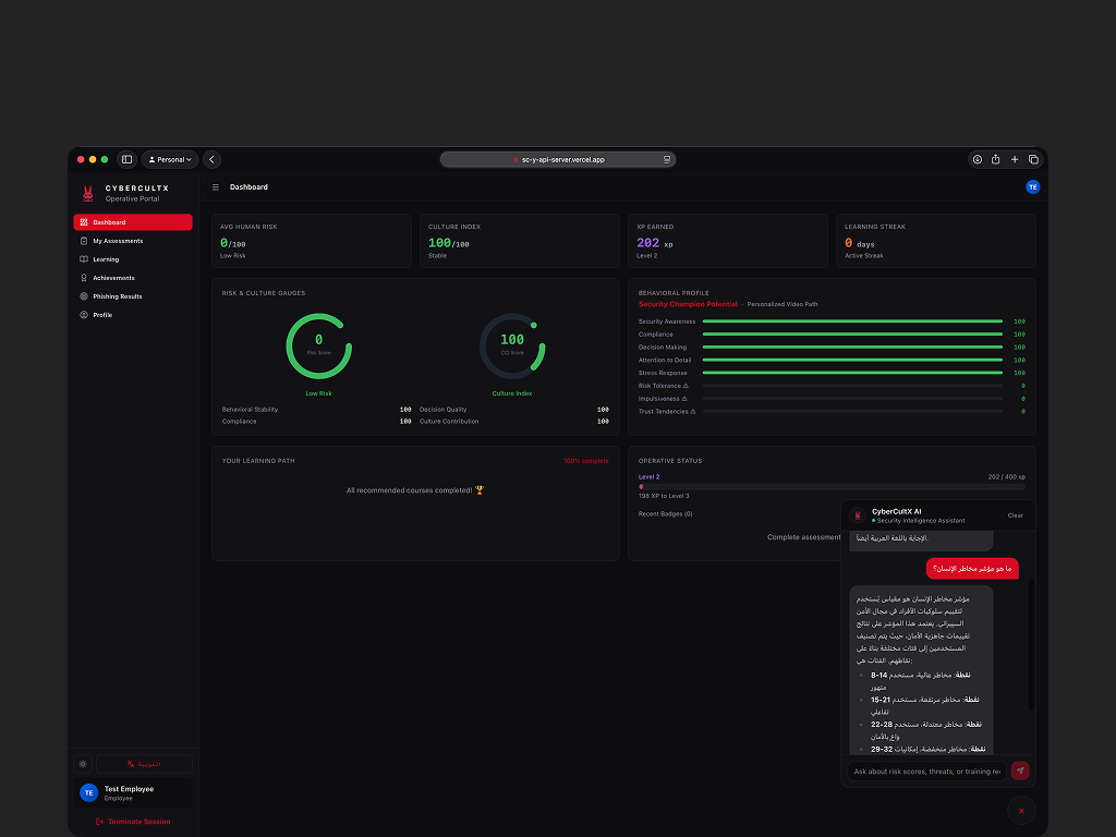 A screenshot from another project in the broader portfolio.